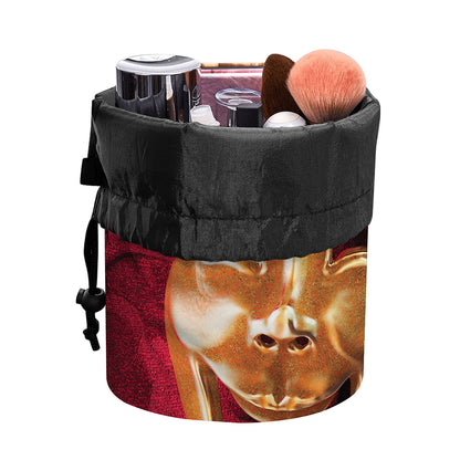 Comedy And Tragedy Theater Masks Print Drawstring Makeup Bag
