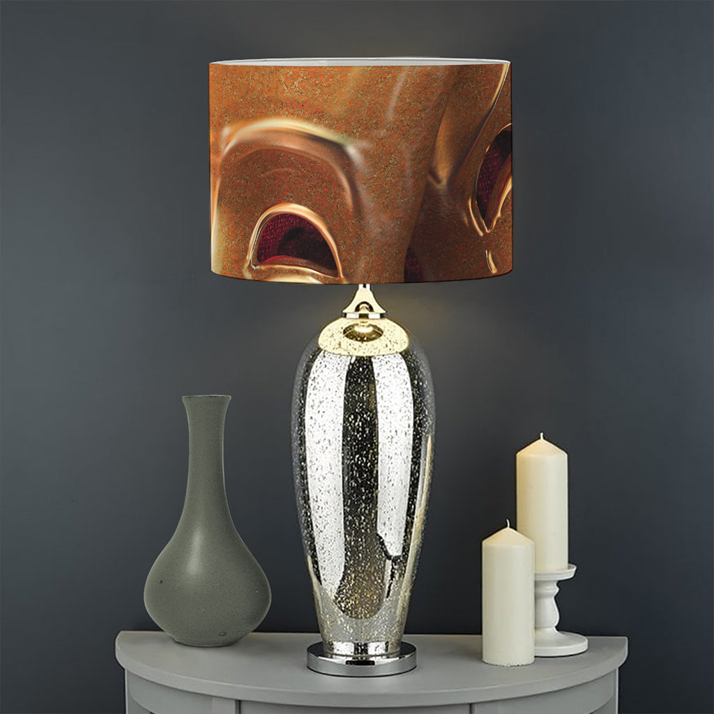 Comedy And Tragedy Theater Masks Print Drum Lamp Shade
