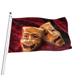 Comedy And Tragedy Theater Masks Print Flag