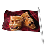 Comedy And Tragedy Theater Masks Print Flag