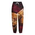 Comedy And Tragedy Theater Masks Print Fleece Lined Knit Pants