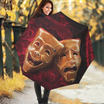 Comedy And Tragedy Theater Masks Print Foldable Umbrella