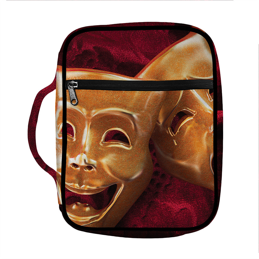 Comedy And Tragedy Theater Masks Print Front Pocket Bible Bag