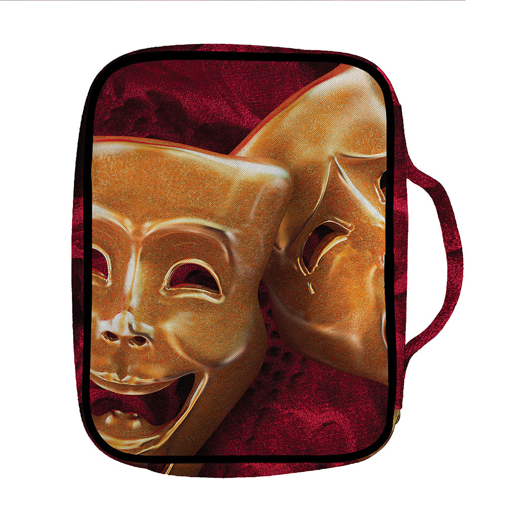 Comedy And Tragedy Theater Masks Print Front Pocket Bible Bag