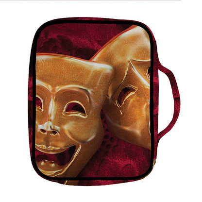 Comedy And Tragedy Theater Masks Print Front Pocket Bible Bag