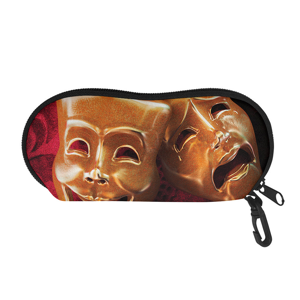 Comedy And Tragedy Theater Masks Print Glasses Case
