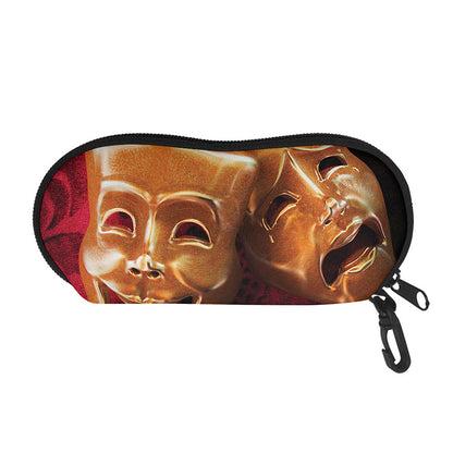 Comedy And Tragedy Theater Masks Print Glasses Case