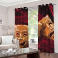 Comedy And Tragedy Theater Masks Print Grommet Curtains