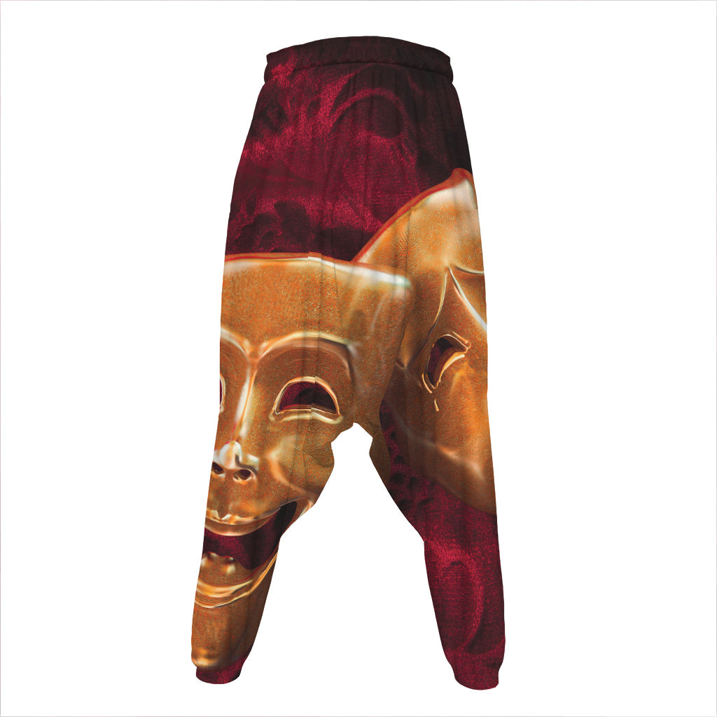 Comedy And Tragedy Theater Masks Print Hammer Pants