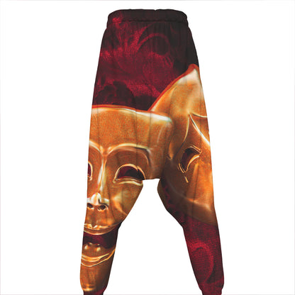 Comedy And Tragedy Theater Masks Print Hammer Pants