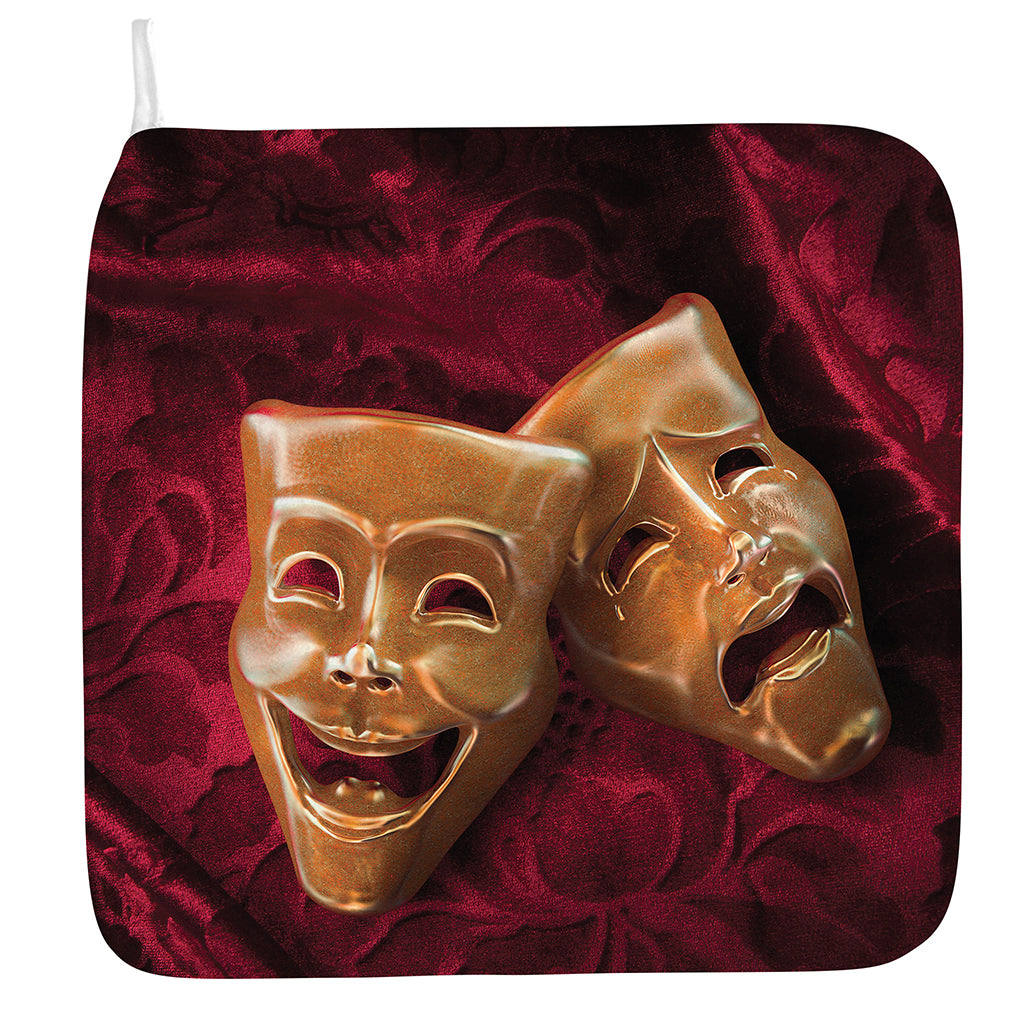 Comedy And Tragedy Theater Masks Print Hand Towel