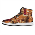 Comedy And Tragedy Theater Masks Print High Top Leather Sneakers