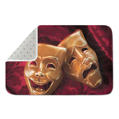 Comedy And Tragedy Theater Masks Print Indoor Door Mat