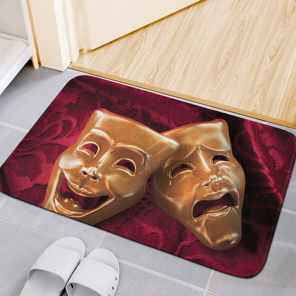 Comedy And Tragedy Theater Masks Print Indoor Door Mat