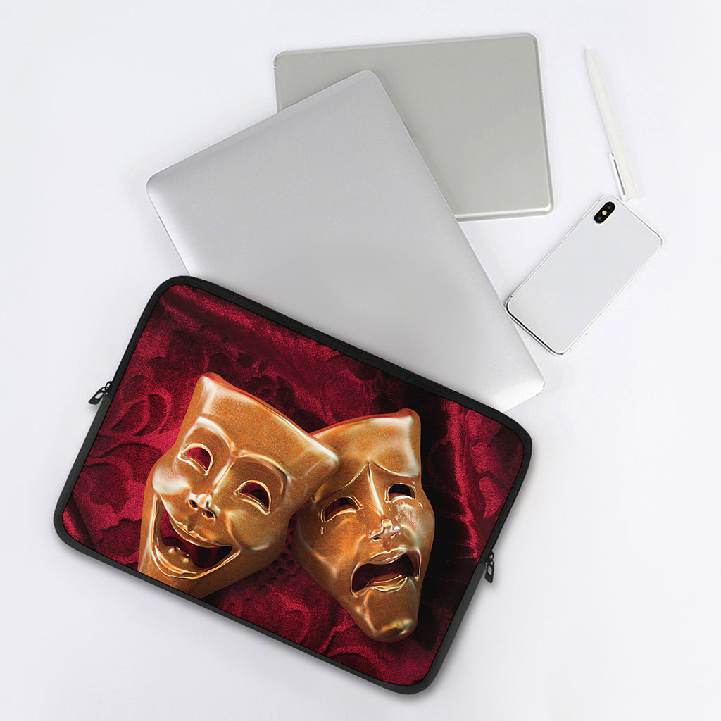 Comedy And Tragedy Theater Masks Print Laptop Sleeve