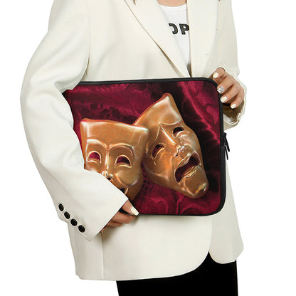 Comedy And Tragedy Theater Masks Print Laptop Sleeve
