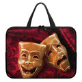 Comedy And Tragedy Theater Masks Print Laptop Sleeve With Handle