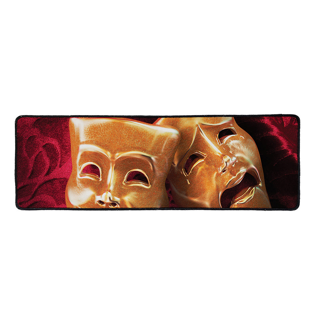 Comedy And Tragedy Theater Masks Print Long Kitchen Mat