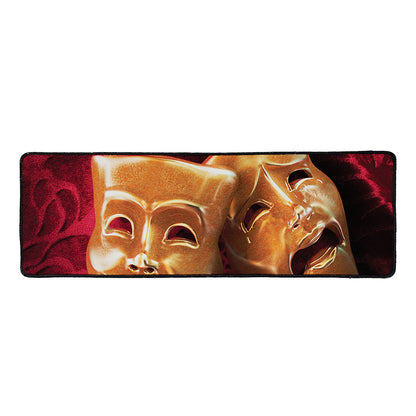 Comedy And Tragedy Theater Masks Print Long Kitchen Mat