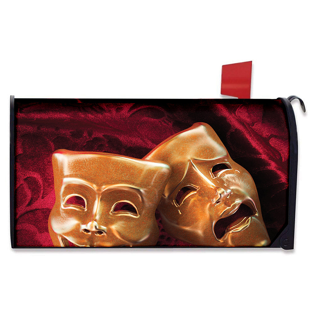 Comedy And Tragedy Theater Masks Print Mailbox Cover