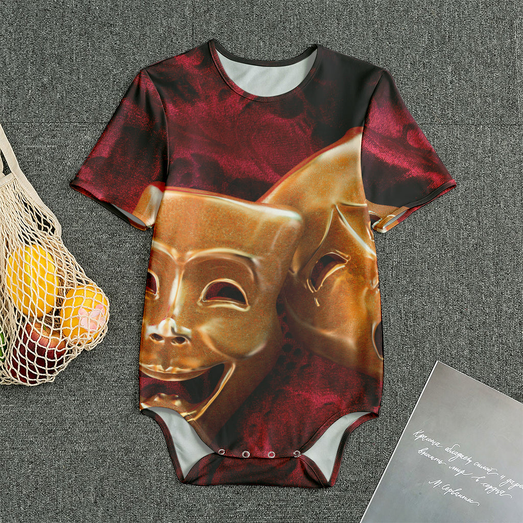 Comedy And Tragedy Theater Masks Print Men's Bodysuit