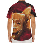 Comedy And Tragedy Theater Masks Print Men's Deep V-Neck Shirt