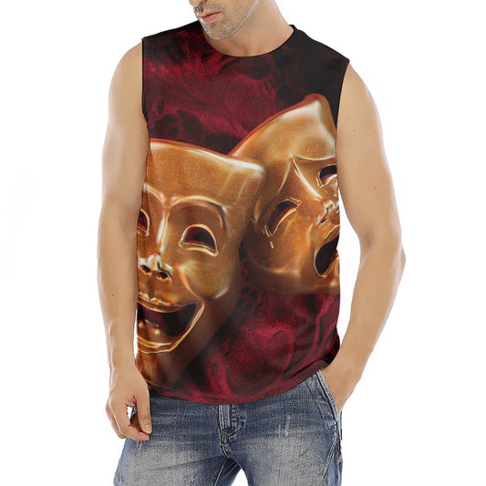 Comedy And Tragedy Theater Masks Print Men's Fitness Tank Top