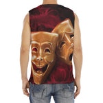 Comedy And Tragedy Theater Masks Print Men's Fitness Tank Top