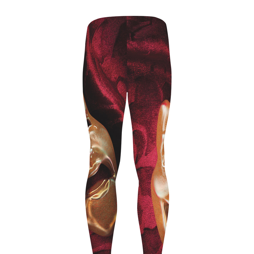 Comedy And Tragedy Theater Masks Print Men's leggings
