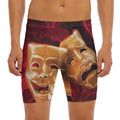 Comedy And Tragedy Theater Masks Print Men's Long Boxer Briefs