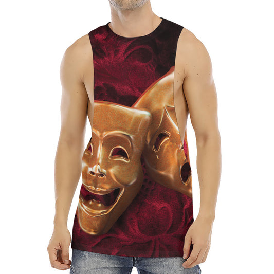 Comedy And Tragedy Theater Masks Print Men's Muscle Tank Top