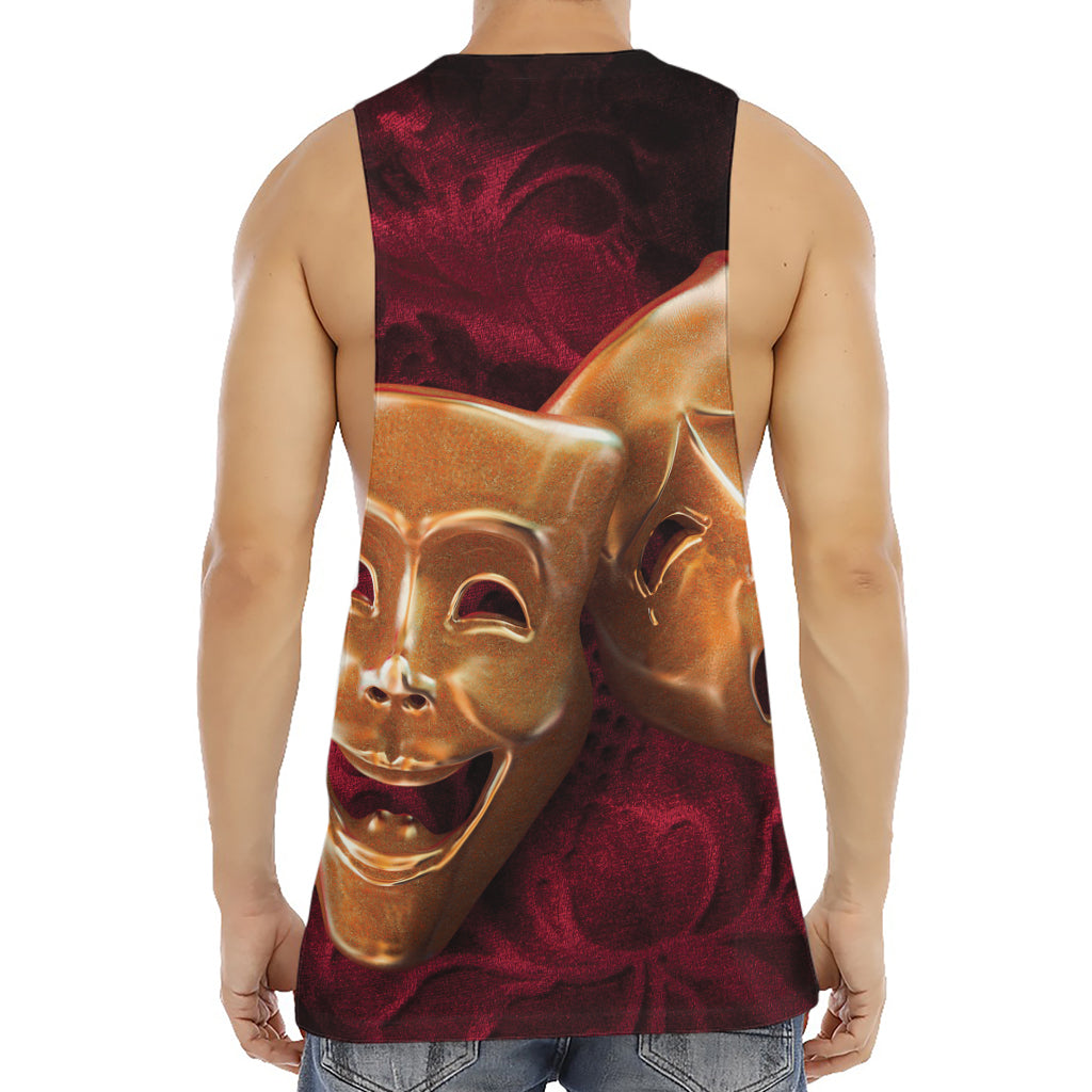 Comedy And Tragedy Theater Masks Print Men's Muscle Tank Top