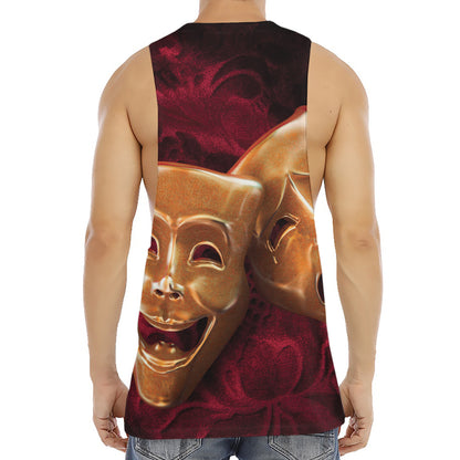 Comedy And Tragedy Theater Masks Print Men's Muscle Tank Top