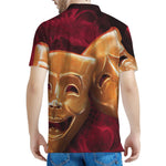 Comedy And Tragedy Theater Masks Print Men's Polo Shirt