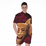 Comedy And Tragedy Theater Masks Print Men's Rompers