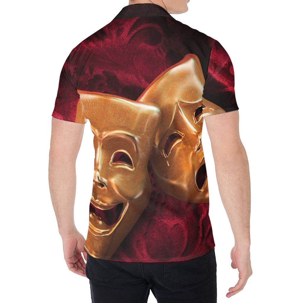 Comedy And Tragedy Theater Masks Print Men's Shirt