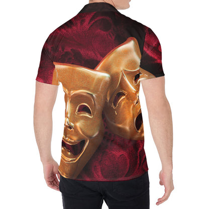 Comedy And Tragedy Theater Masks Print Men's Shirt
