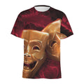 Comedy And Tragedy Theater Masks Print Men's Athletic T-Shirt