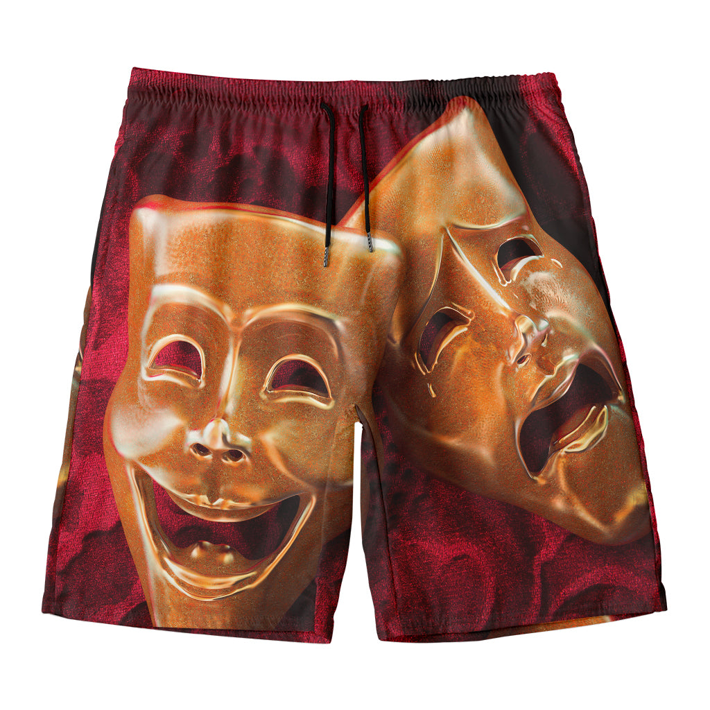 Comedy And Tragedy Theater Masks Print Men's Swim Trunks