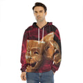 Comedy And Tragedy Theater Masks Print Men's Velvet Pullover Hoodie