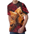 Comedy And Tragedy Theater Masks Print Men's Velvet T-Shirt