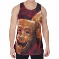 Comedy And Tragedy Theater Masks Print Men's Velvet Tank Top