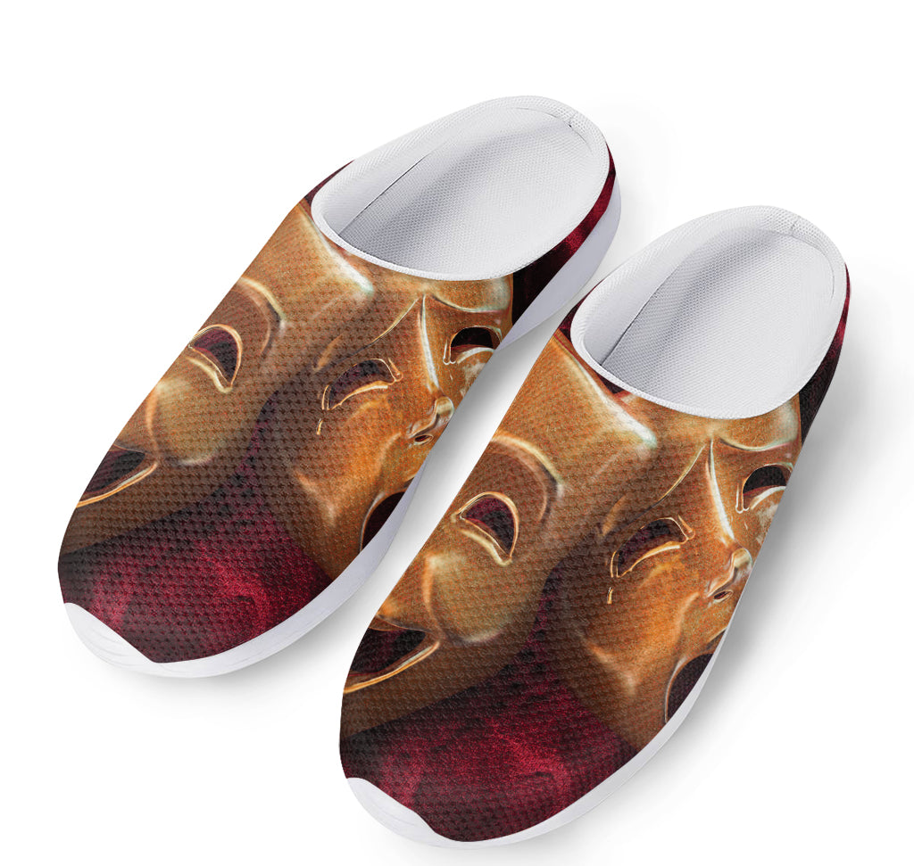 Comedy And Tragedy Theater Masks Print Mesh Casual Shoes