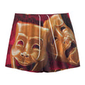 Comedy And Tragedy Theater Masks Print Mesh Shorts