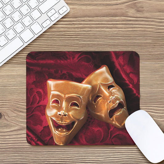 Comedy And Tragedy Theater Masks Print Mouse Pad