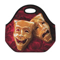 Comedy And Tragedy Theater Masks Print Neoprene Lunch Bag