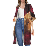 Comedy And Tragedy Theater Masks Print Open Front Beach Cover Up