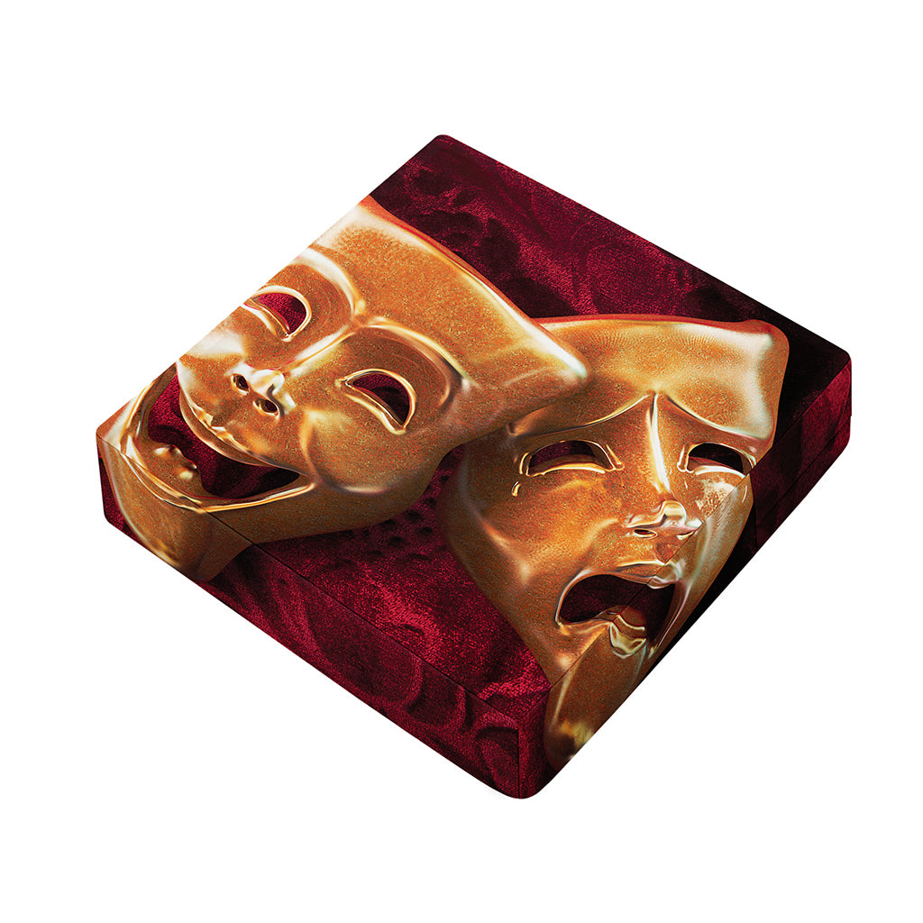 Comedy And Tragedy Theater Masks Print Outdoor Seat Cushion Cover