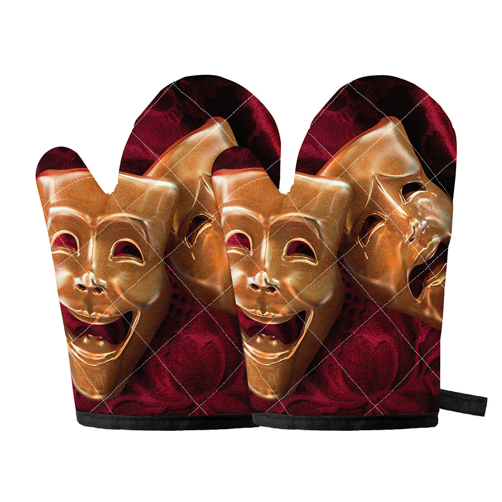 Comedy And Tragedy Theater Masks Print Oven Mitts