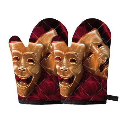Comedy And Tragedy Theater Masks Print Oven Mitts